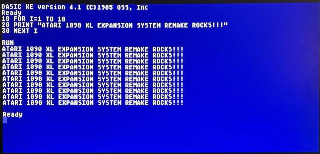 Screenshot of BASIC XE in 80 columns