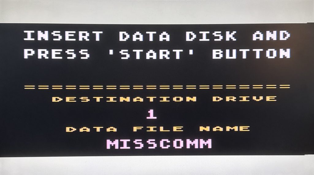 Insert Super Cart Data Disk Screen