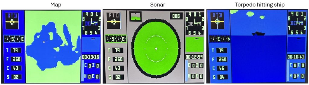 Three Primary Screens for Submarine Commander