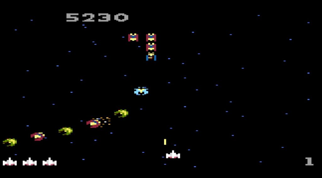 Galaga in HDMI on a Modern Atari 7800+ Console